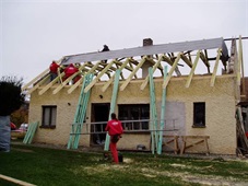 Nový krov přístavby rodinného domu
